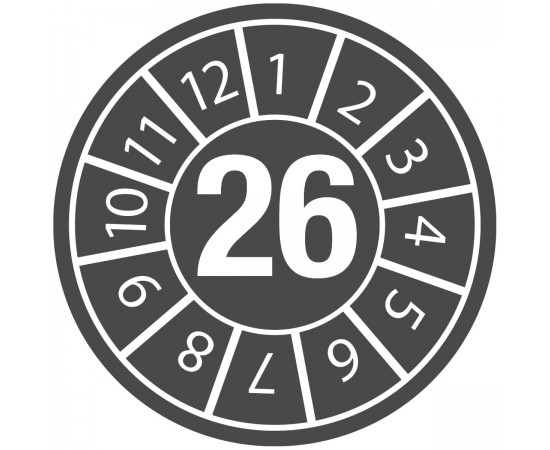 DATE INSPECTION LBLS B-429 26 -DIA 10 Emniyet Belirteçli Denetim Tarihi Etiketleri Yıl 26 DATE INSPECTION LBLS B-429 26 -DIA 10 Emniyet Belirteçli Denetim Tarihi Etiketleri Yıl 26