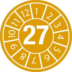 DATE INSPECTION LBLS B-429 27 -DIA 10 Emniyet Belirteçli Denetim Tarihi Etiketleri Yıl 27