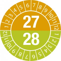 DATE INSPECT.LABELS 27/28 DIA 25 B-7541 Denetim Tarihi Etiketleri