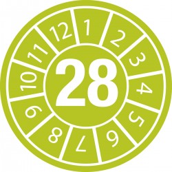 DATE INSPECTION LBLS B-429 28 -DIA 10 Emniyet Belirteçli Denetim Tarihi Etiketleri Yıl 28