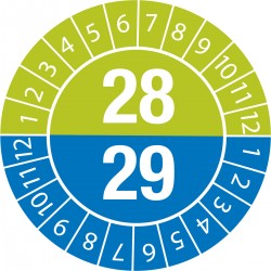 DATE INSPECT.LABELS 28/29 DIA 25 B-7541 Denetim Tarihi Etiketleri