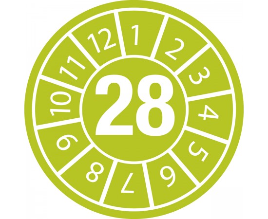 DATE INSPECTION LBLS B-429 28 -DIA 15 Emniyet Belirteçli Denetim Tarihi Etiketleri Yıl 28 DATE INSPECTION LBLS B-429 28 -DIA 15 Emniyet Belirteçli Denetim Tarihi Etiketleri Yıl 28