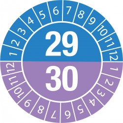 DATE INSPECT.LABELS 29/30 DIA 25 B-7541 Denetim Tarihi Etiketleri
