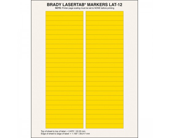 LAT-12-747YL-2.5 LaserTab Lazerle Yazdırılabilir Etiketler LAT-12-747YL-2.5 LaserTab Lazerle Yazdırılabilir Etiketler