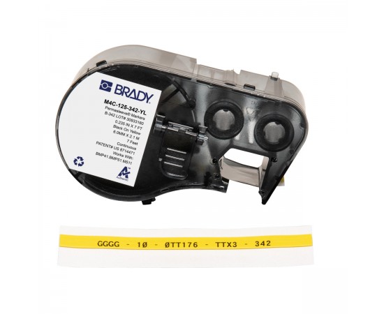 MC-125-342-YL M410/BMP41/M510/BMP51/M511 Etiket Yazıcısı PermaSleeve Kablo İşaretleme Makaronları MC-125-342-YL M410/BMP41/M510/BMP51/M511 Etiket Yazıcısı PermaSleeve Kablo İşaretleme Makaronları
