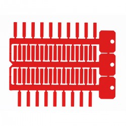 TAG-4 18 RED 4x18 mm 3 ağaçlı kırmızı ACS yapışkansız etiket