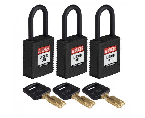NYL-BLK-38PL-KA3PK SafeKey Asma Kilitleri — Naylon NYL-BLK-38PL-KA3PK SafeKey Asma Kilitleri — Naylon