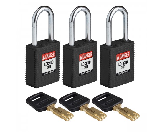 NYL-BLK-38ST-KA3PK SafeKey Asma Kilitleri — Naylon NYL-BLK-38ST-KA3PK SafeKey Asma Kilitleri — Naylon