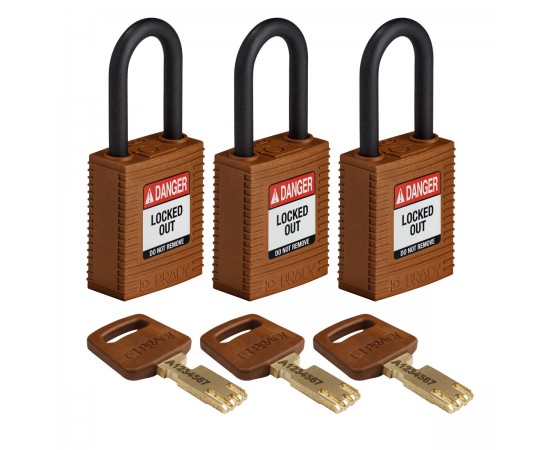 NYL-BRN-38PL-KA3PK SafeKey Asma Kilitleri — Naylon NYL-BRN-38PL-KA3PK SafeKey Asma Kilitleri — Naylon