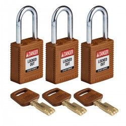 NYL-BRN-38ST-KA3PK SafeKey Asma Kilitleri — Naylon