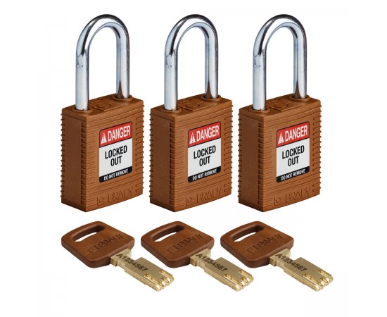 NYL-BRN-38ST-KA3PK SafeKey Asma Kilitleri — Naylon NYL-BRN-38ST-KA3PK SafeKey Asma Kilitleri — Naylon