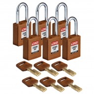 NYL-BRN-38ST-KD6PK SafeKey Asma Kilitleri — Naylon