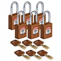 NYL-BRN-38ST-KD6PK SafeKey Asma Kilitleri — Naylon