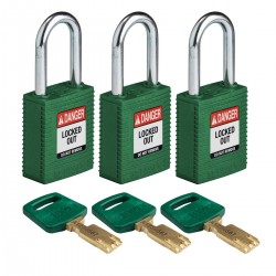 NYL-GRN-38ST-KA3PK SafeKey Asma Kilitleri — Naylon