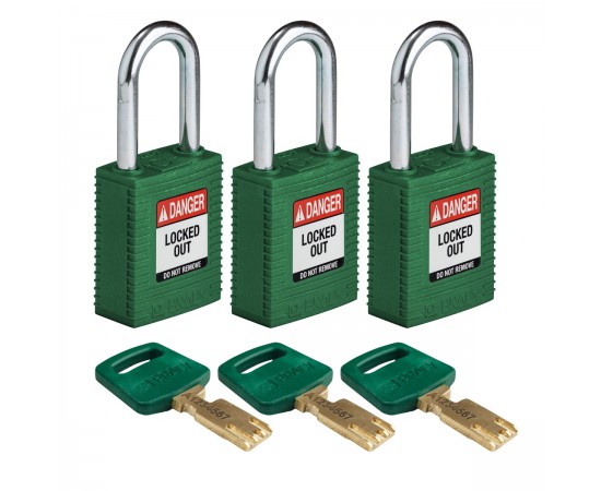 NYL-GRN-38ST-KA3PK SafeKey Asma Kilitleri — Naylon NYL-GRN-38ST-KA3PK SafeKey Asma Kilitleri — Naylon