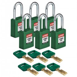NYL-GRN-38ST-KD6PK SafeKey Asma Kilitleri — Naylon