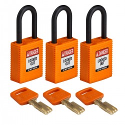 NYL-ORG-38PL-KA3PK SafeKey Asma Kilitleri — Naylon