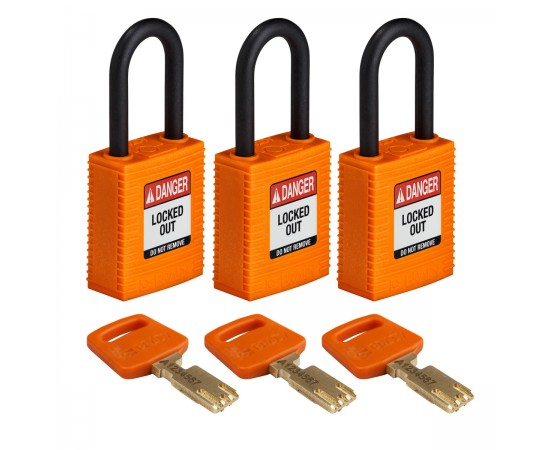 NYL-ORG-38PL-KA3PK SafeKey Asma Kilitleri — Naylon NYL-ORG-38PL-KA3PK SafeKey Asma Kilitleri — Naylon