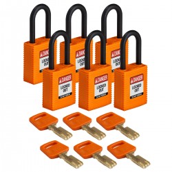 NYL-ORG-38PL-KD6PK SafeKey Asma Kilitleri — Naylon