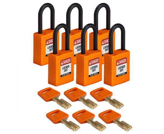 NYL-ORG-38PL-KD6PK SafeKey Asma Kilitleri — Naylon NYL-ORG-38PL-KD6PK SafeKey Asma Kilitleri — Naylon