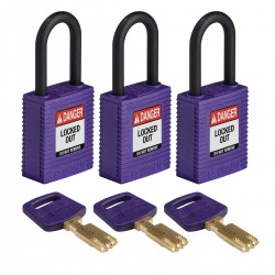 NYL-PRP-38PL-KA3PK SafeKey Asma Kilitleri — Naylon