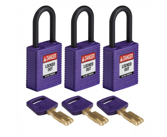 NYL-PRP-38PL-KA3PK SafeKey Asma Kilitleri — Naylon NYL-PRP-38PL-KA3PK SafeKey Asma Kilitleri — Naylon