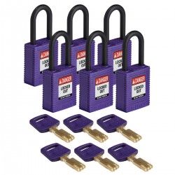 NYL-PRP-38PL-KD6PK SafeKey Asma Kilitleri — Naylon