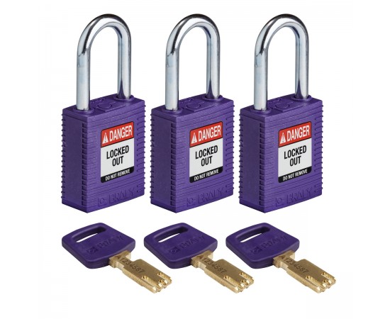 NYL-PRP-38ST-KA3PK SafeKey Asma Kilitleri — Naylon NYL-PRP-38ST-KA3PK SafeKey Asma Kilitleri — Naylon