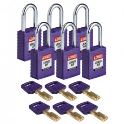 NYL-PRP-38ST-KD6PK SafeKey Asma Kilitleri — Naylon
