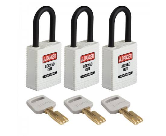 NYL-WHT-38PL-KA3PK SafeKey Asma Kilitleri — Naylon NYL-WHT-38PL-KA3PK SafeKey Asma Kilitleri — Naylon