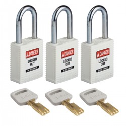 NYL-WHT-38ST-KA3PK SafeKey Asma Kilitleri — Naylon