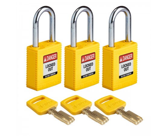 NYL-YLW-38ST-KA3PK SafeKey Asma Kilitleri — Naylon NYL-YLW-38ST-KA3PK SafeKey Asma Kilitleri — Naylon