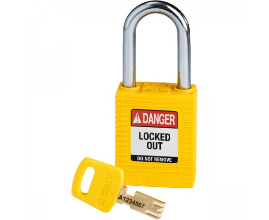 NYL-YLW-38ST-KD SafeKey Asma Kilitleri — Naylon