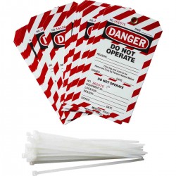 B851 7X4 BLK/RED/WH 25/PK W/PERF&SERL İki Parçalı Perfore Etiketler