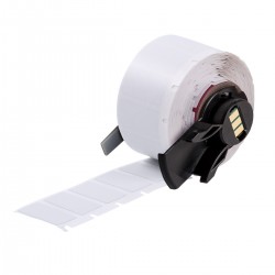 M6-17-486 M610, M611, BMP61, M710 (etiket adaptörlü) ve BMP71 (etiket adaptörlü) için Ultra Agresif Yapışkanlı Metalize Mat Polyester Etiketler