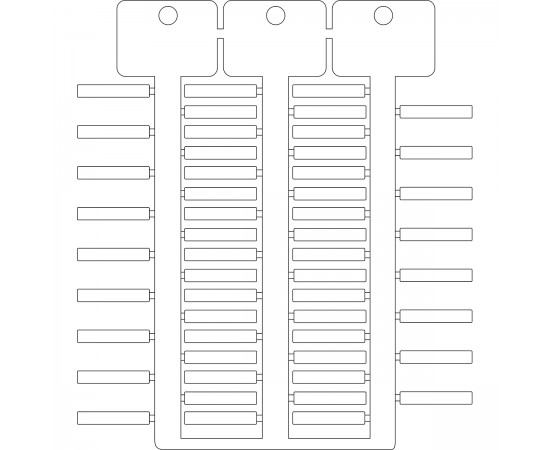 TAG -4 23 WHITE 4x23 mm 3 ağaçlı beyaz ACS yapışkansız etiket
