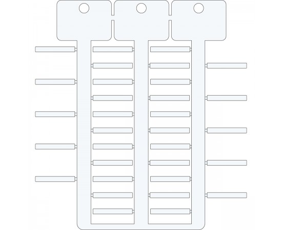 TAG -4 30 WHITE 4x30 mm 3 ağaçlı beyaz ACS yapışkansız etiket TAG -4 30 WHITE 4x30 mm 3 ağaçlı beyaz ACS yapışkansız etiket