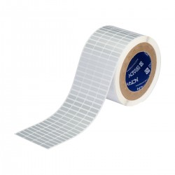 THT-1-435-10 76 mm Kukalı Polyester Metalize Parlak Derecelendirme Levhası Etiketleri