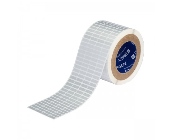 THT-1-435-10 76 mm Kukalı Polyester Metalize Parlak Derecelendirme Levhası Etiketleri