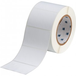THT-19-618-1 76 mm Kuka Mat Beyaz Polyester Etiketler (en az %25 geri dönüştürülmüş bileşen)