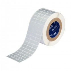 THT-5-434-10 2 mil Yapışkanlı Etiketlere Sahip 76 mm Kukalı Metalize Parlak Polyester
