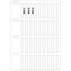 THTRDS-23x4,4-7697-WT Termal Transferle Yazdırılabilir Sağlam DuraSleeve Kablo İşaretleme Taşıyıcı İç Etiketleri
