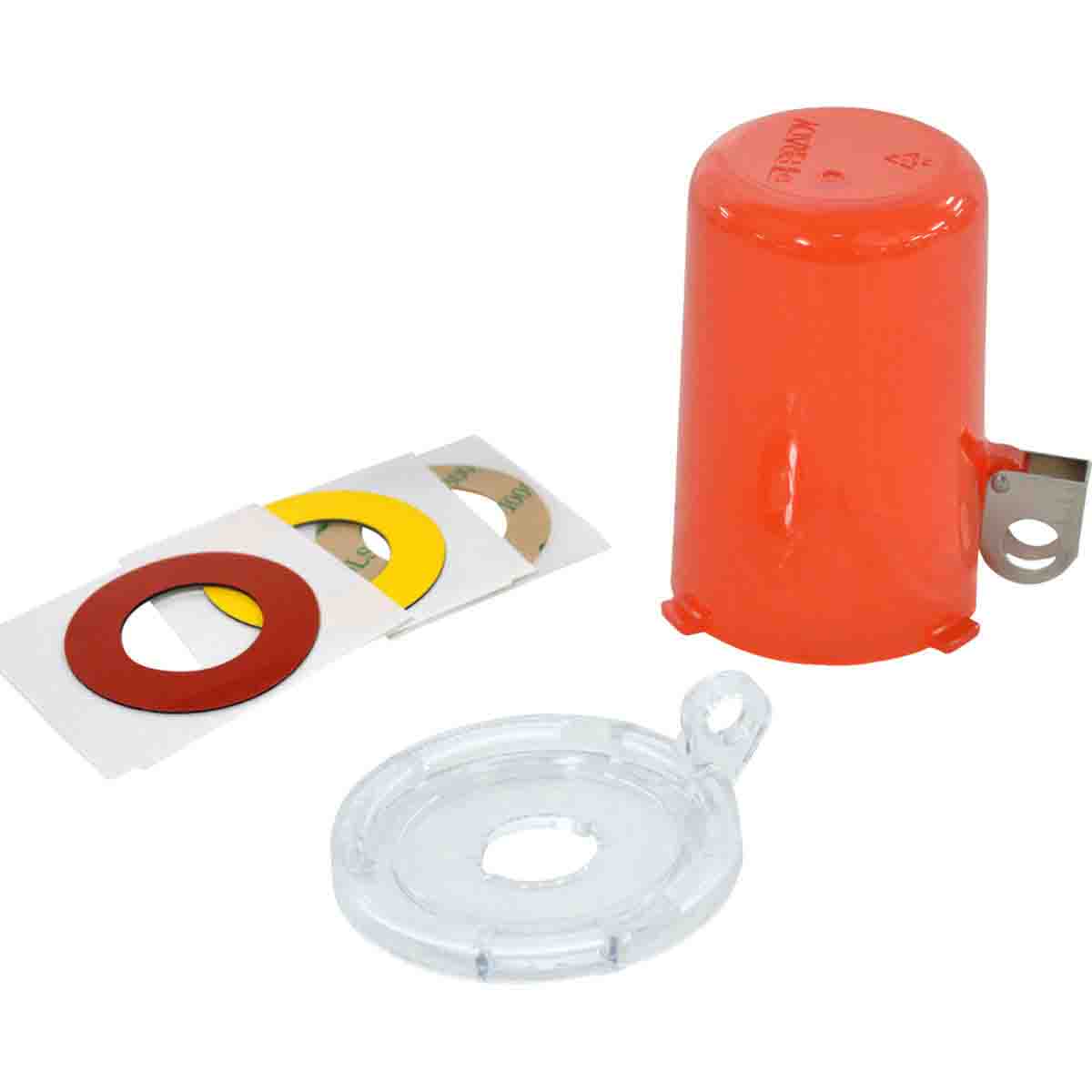 16MM PUSH BUTTON LO DEVICE W/ TALL COVER Düğme Kilitleme Cihazı (16 mm), Kırmızı, Büyük Kapaklı