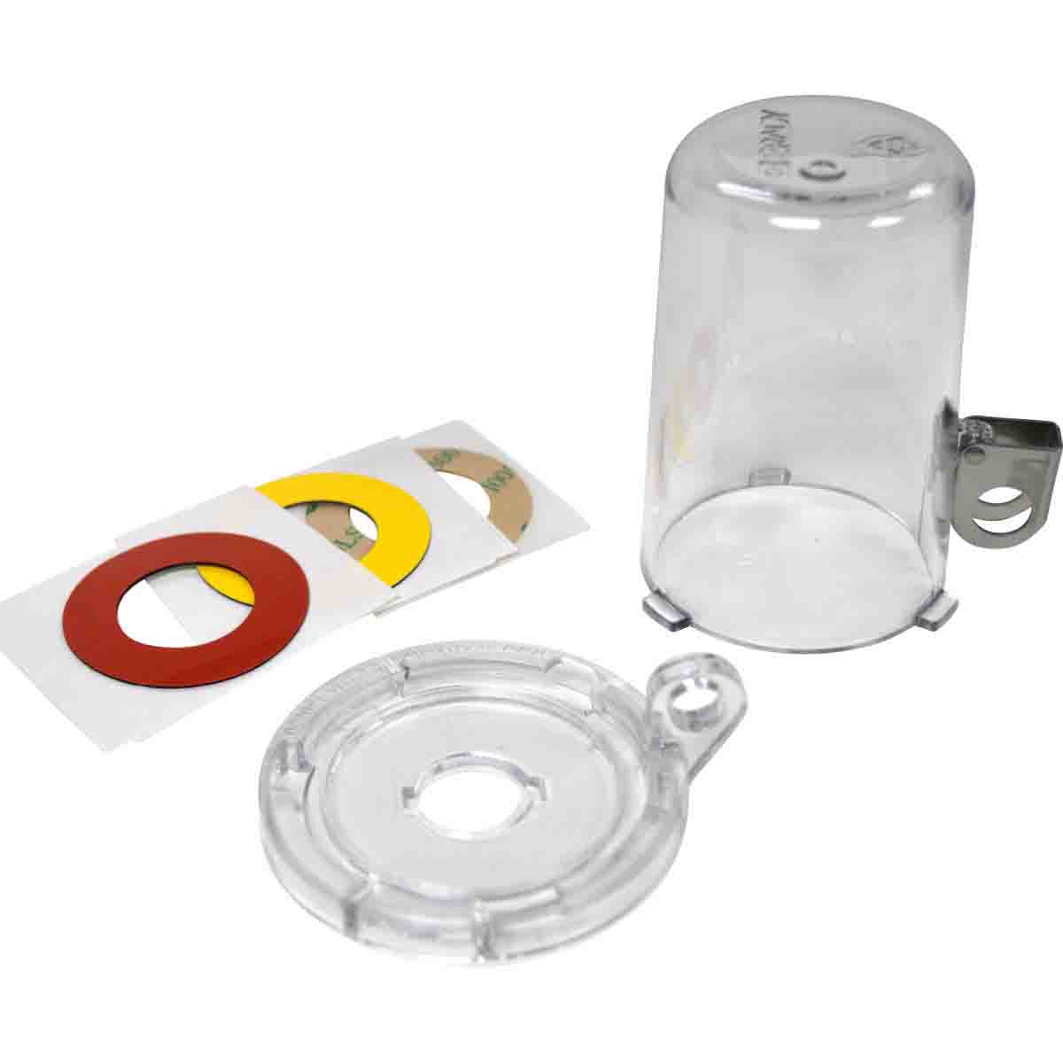 16MM CLEAR PUSH BUTTON LO W/ TALL COVER Düğme Kilitleme Cihazı (16 mm), Şeffaf, Büyük Kapaklı