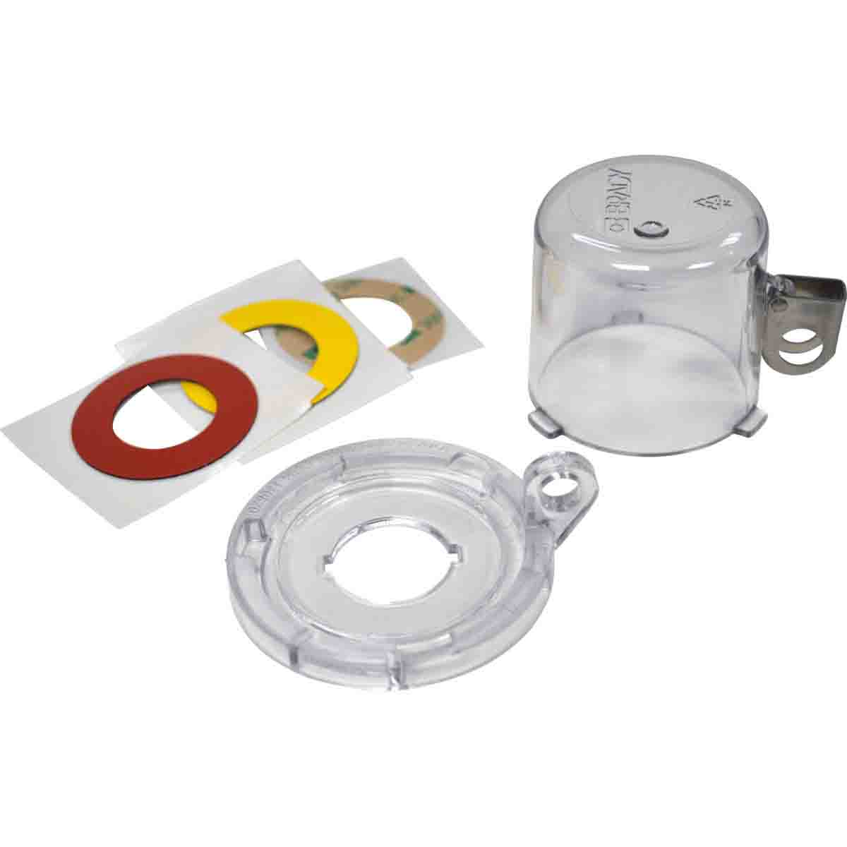 22MM CLEAR PUSH BUTTON LO W/ STD COVER Düğme Kilitleme Cihazı (22 mm), Şeffaf, Standart Kapaklı