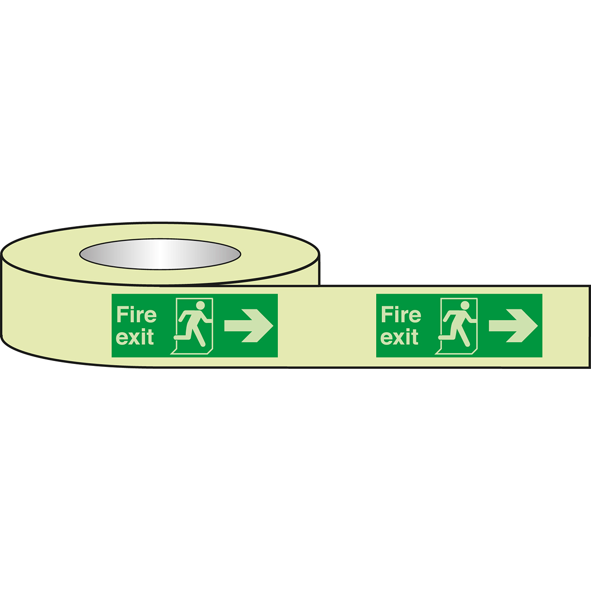 Fire Exit E002 PHOLUM B TAPE 40MMx10M Karanlıkta Parlayan Uyarı Bandı
